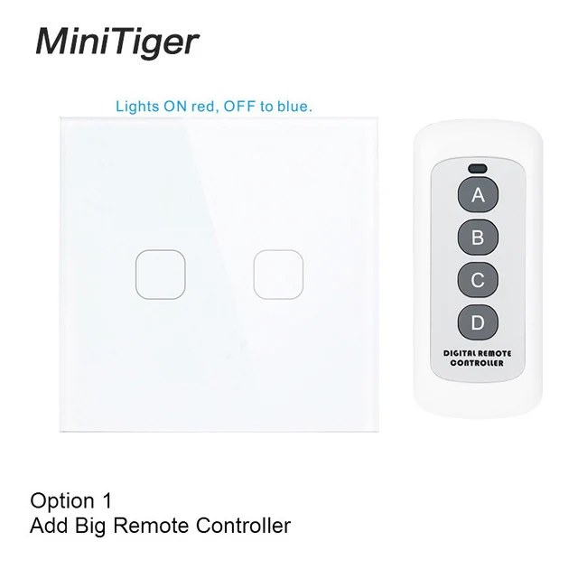 White MT-Y602B Minitiger сенсорный выключатель 1 2 банда 1 способ беспроводной пульт дистанционного управления светильник Светодиодный индикатор для RF433 умный дом сенсорный переключатель - Цвет: White MT-Y602B