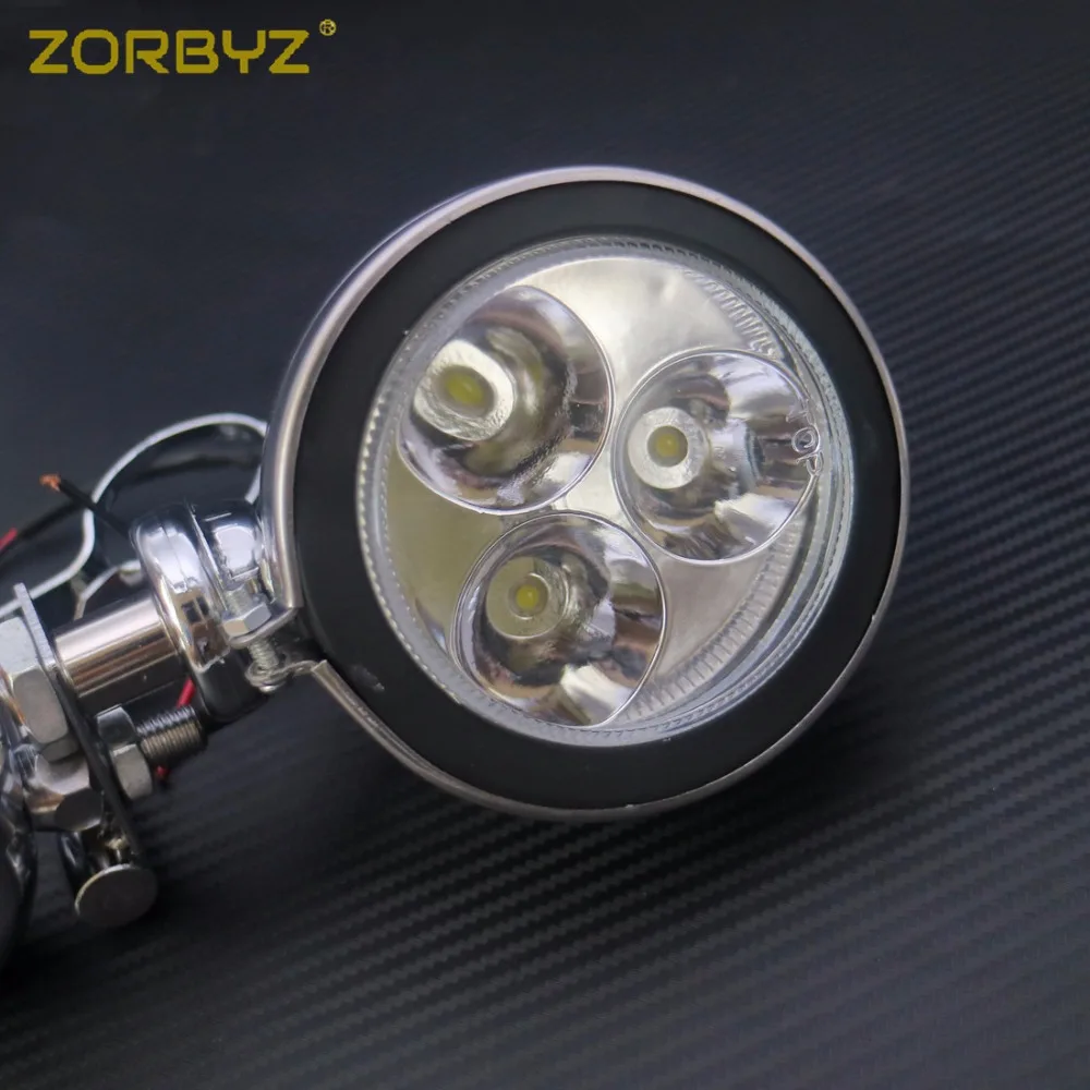 ZORBYZ мотоциклетные Хромированные Металлические точечные Противотуманные фары с поворотным сигналом для Harley Honda Kawasaki туристический мотоцикл