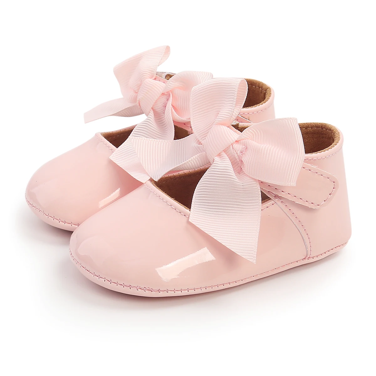 Baby Toddler Girls Princess Grib Shoe Leather Sole Sneaker Christening Pram KN 