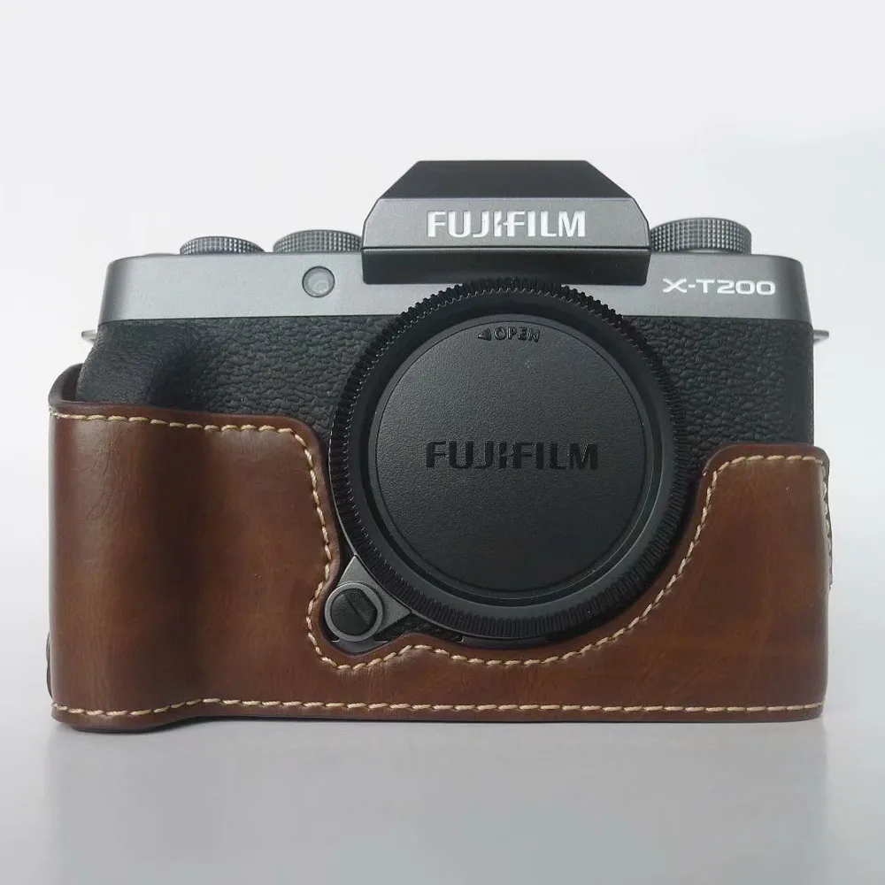 Leather Protector Half case Grip strap for Fujifilm Fuji X-T100 XT100 Camera X-T200 XT200 