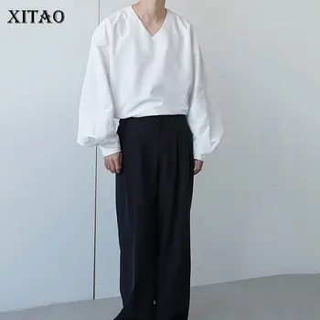 

XITAO White Black Blouse Fashion New Small Fresh Casual Pleated 2020 Spring Summer Small Fresh Casual Loose Shirt DMY3698