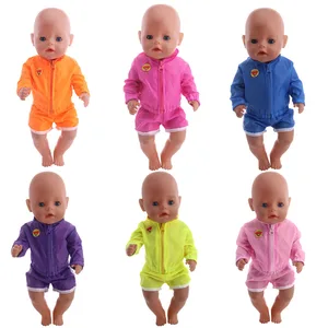 Fit 18 Inch American Doll 40-43cm Born Baby Doll Sports Jacket Sportswear Accessories For Baby Birthday Festival Gift