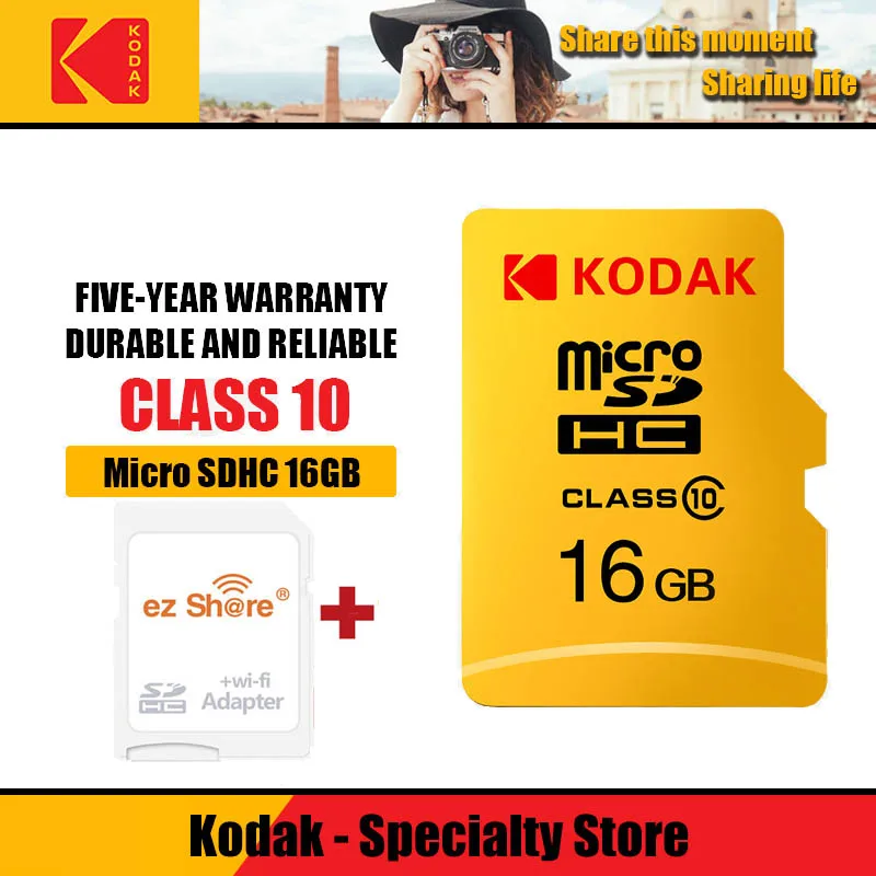 Ez share беспроводной wifi адаптер+ Kodak U1 Micro SD карта 16 32 64 128 Гб класс 10 microsd wifi Беспроводная TF карта памяти