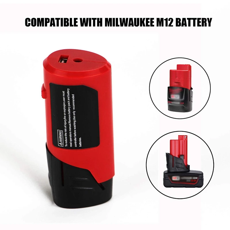 RISE-12V источник питания зарядное устройство адаптер для Milwaukee с подогревом куртка 49-24-2310 48-59-1201 совместим с M12 литиевой батареей