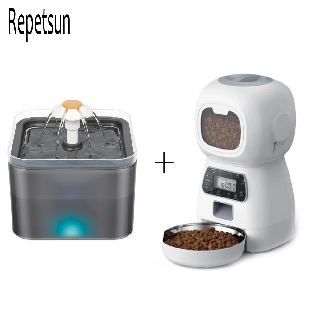 Smart Automatic Dog Cat Feeder 3.5 Liters Dry Food Dispenser Plus 2L Water Feeder Suitable For Small And Medium Pet
