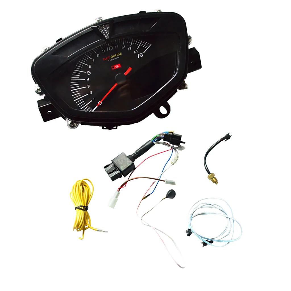 Universal 7 Backlight LCD Motorcycle Speedometer Tachometer Digital Odometer Gauge RPM KMH/MPH