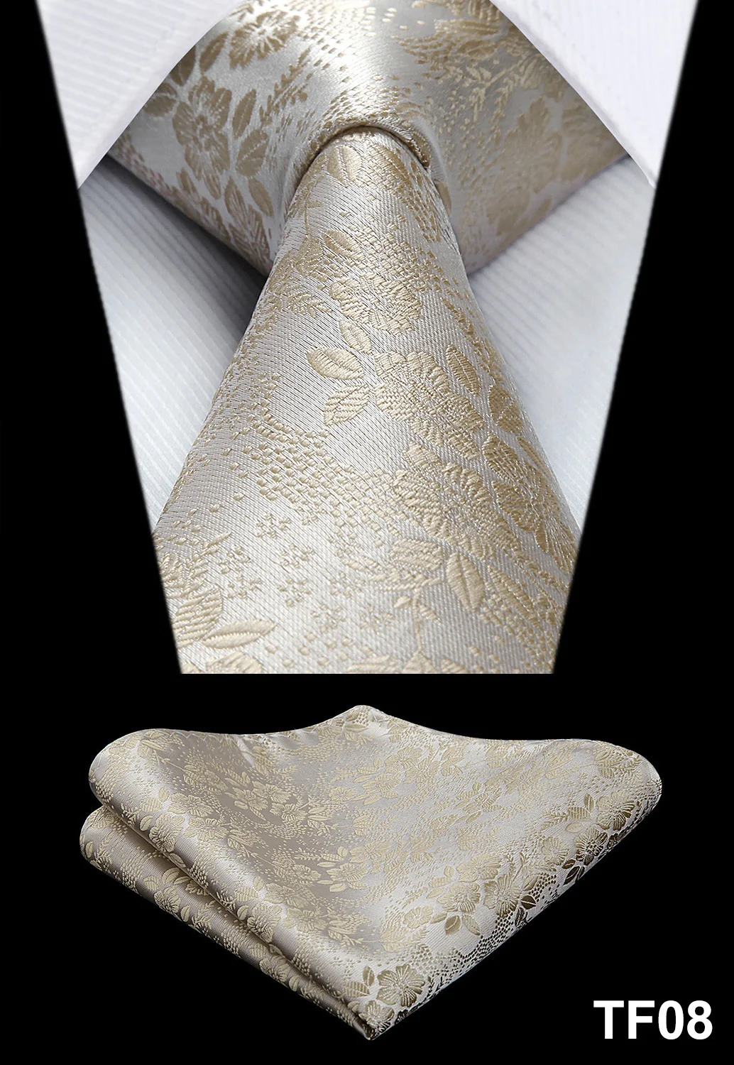 Вечерние свадебные мужские модные Пейсли плетение, цветок Шелковый галстук платок Набор - Цвет: TF08