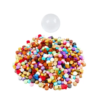 

600Pcs (24 Colors)Sealing Wax Beads Packed in Plastic Box with 2Pcs Tea Candles and 1 Pc Wax Melting Spoon for Wax Sealing Stamp