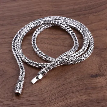 

925 Sterling Silver Necklace Men Snake Chain Vintage Punk Hip Hop Rock Necklaces Luxury Jewelry Weave Fine Jewellery Boy Gift