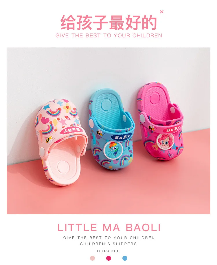 children's shoes for sale 1-5y Kids Mules & Clogs Summer Baby Boy Girl Sandals Flat With Rainbow Beach Non-Slip Slippers Children Garden Shoes Hy16 children's shoes for sale