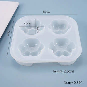 

Crystal Epoxy Resin Mold 4 Cavity Cat Claw Cake Baking Casting Silicone Mould X7YC