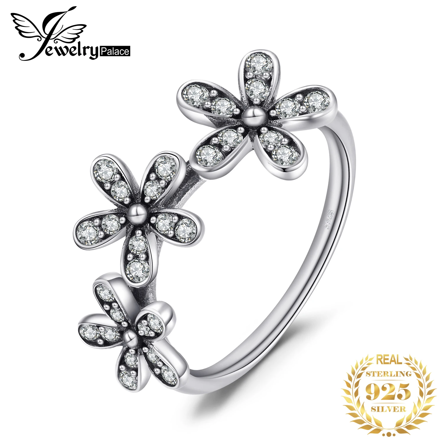 Jewelrypalace мерцающий ромашки кубического циркония кольцо стерлингового серебра 925 |