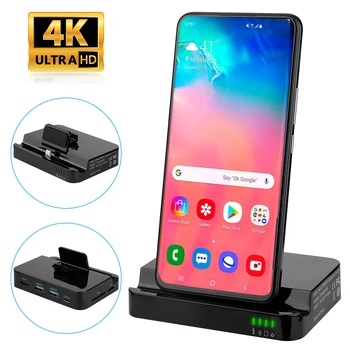 

6 in 1 Type-C HDMI Charging Base Dock Adapter 3.0 Type-C HUB Docking Smartphone Station for Samsung S10 S9 for Huawei P30 P20