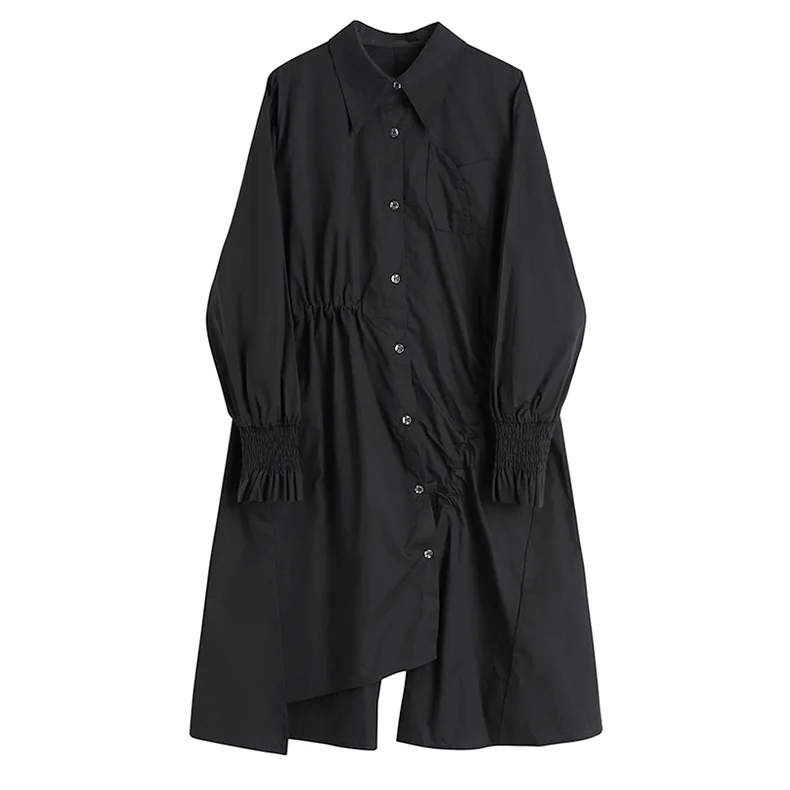 Autumn Winter Woman's Slim Dress For Women Spring Ladies Loose Shirt Dresses Women's Temperament Blue Harajuku Dress