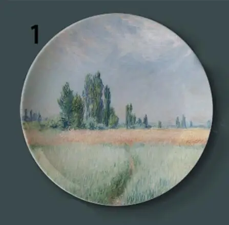 Monet Картина декор настенные вешалки тарелки керамические ремесло дома декоративное блюдо отель Гостиная фоновый дисплей масляные тарелки - Цвет: 1