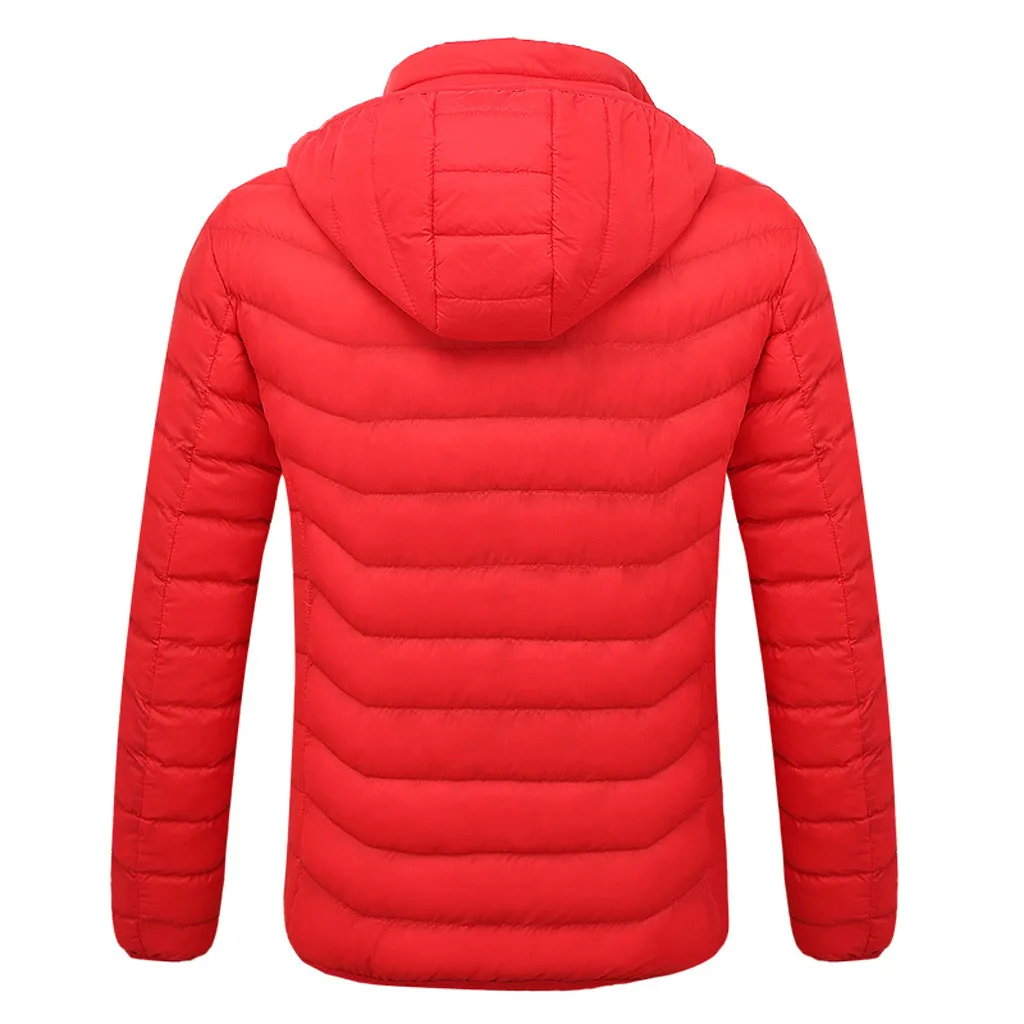 Зимняя мужская куртка, пальто, Смарт USB, Брюшная спина, Электрический нагрев, теплый пуховик, хлопковая куртка, пальто, верхняя одежда размера плюс