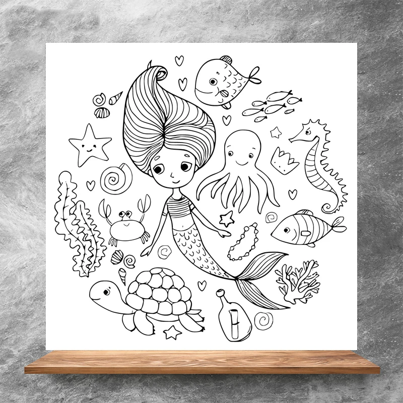 

ZhuoAng Mermaid Clear Stamps/Silicone Transparent Seals for DIY scrapbooking photo album Clear Stamps