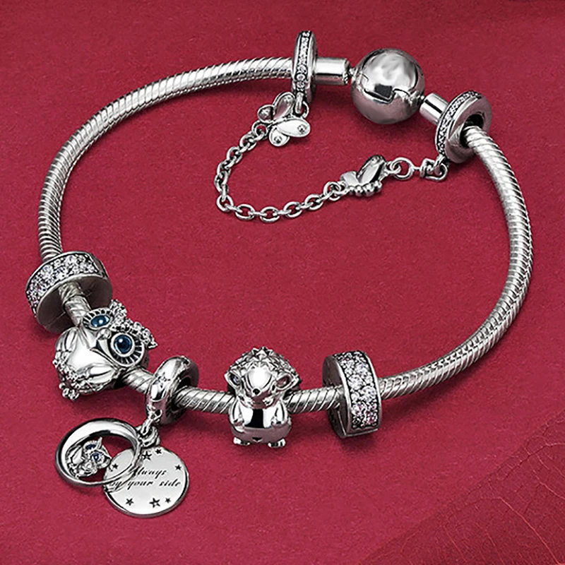 KAAOER ювелирные изделия 925 пробы серебро 11 pandoras звезда Сова лучший друг в простой модный браслет