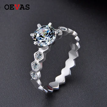 

Fashion wedding rings for women Real S925 Silver Sparkling Zircon Engagement ring High quality Ladies Gilrs Party jewelry Bague