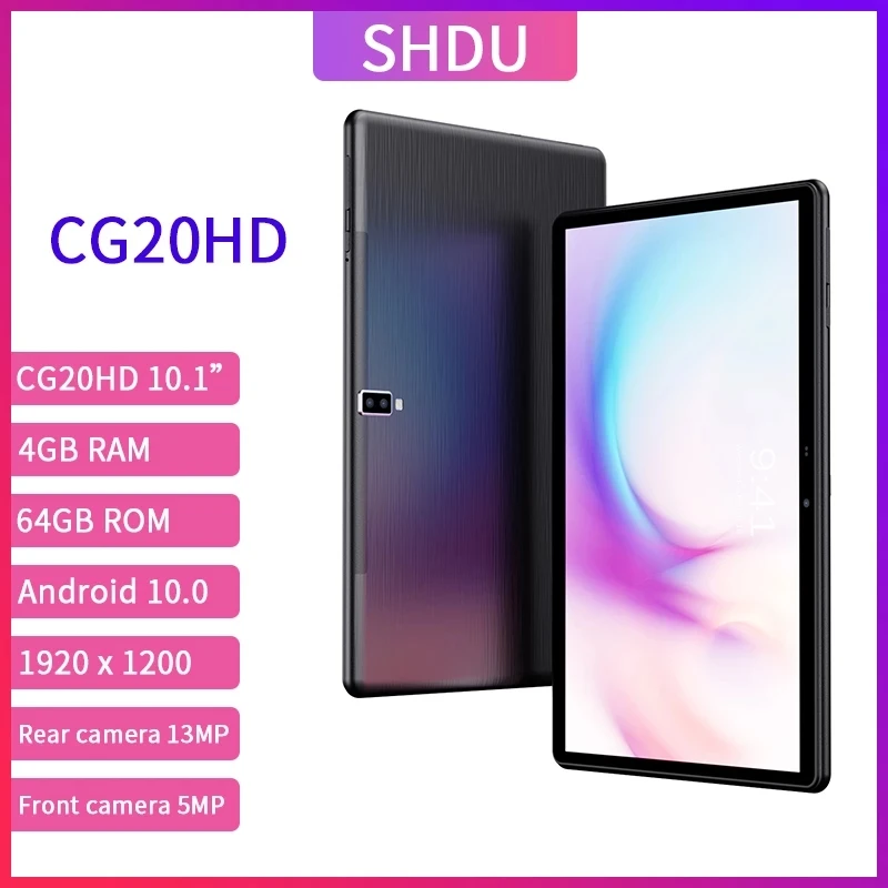 SHDU 10,1 "Android tableta 10 1920x1200 SC9863A Octa Core 4GB RAM 64GB ROM 3G 4GLTE red AI velocidad-tabletas PC 13MP Cámara
