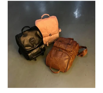 

2019 retro pu backpack large capacity travel backpack unisex backpack