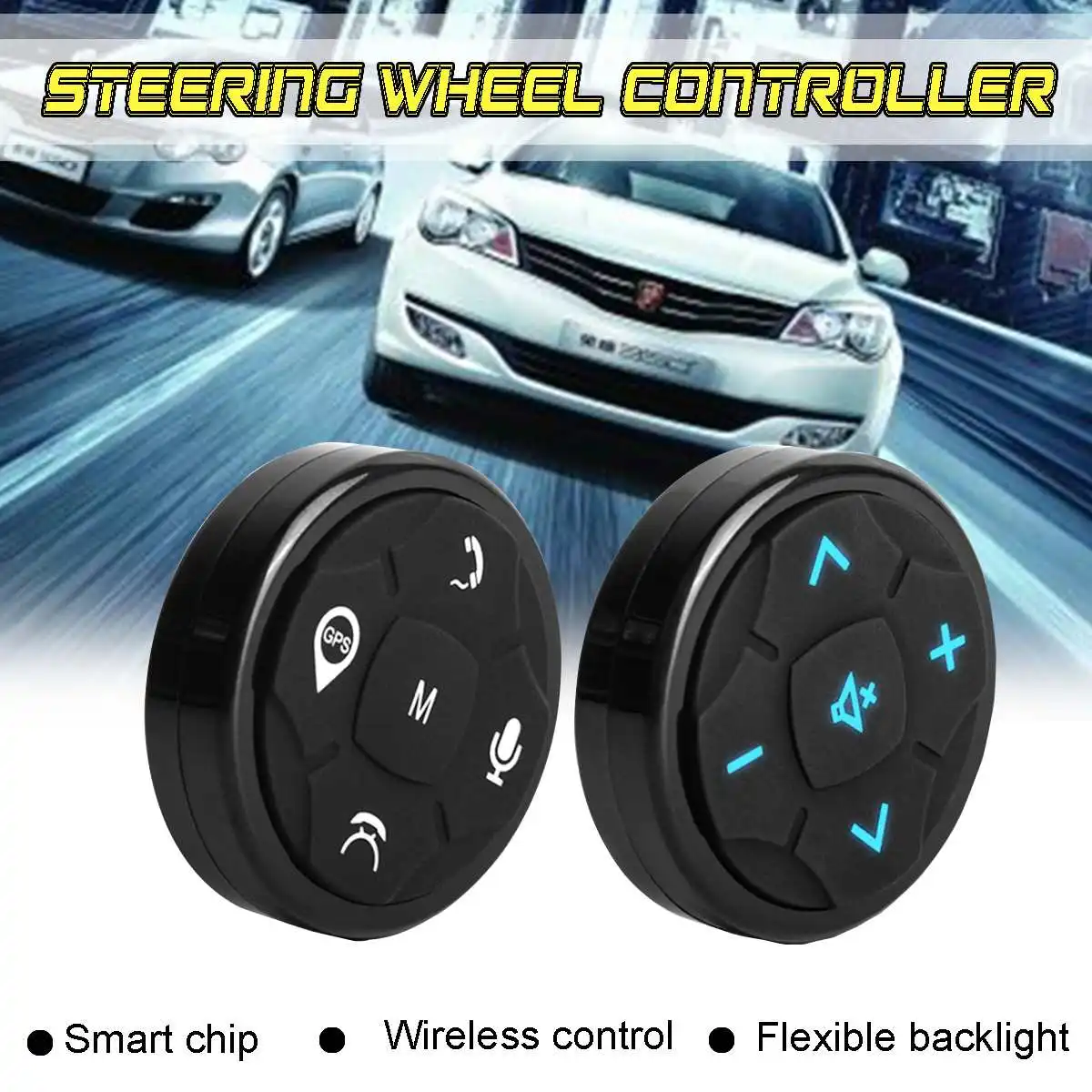 

Car Smart Steering Wheel Controller UniversalCar Remote Control Multi-Button Removable High Compatibility Mobiles Phone Car Kit