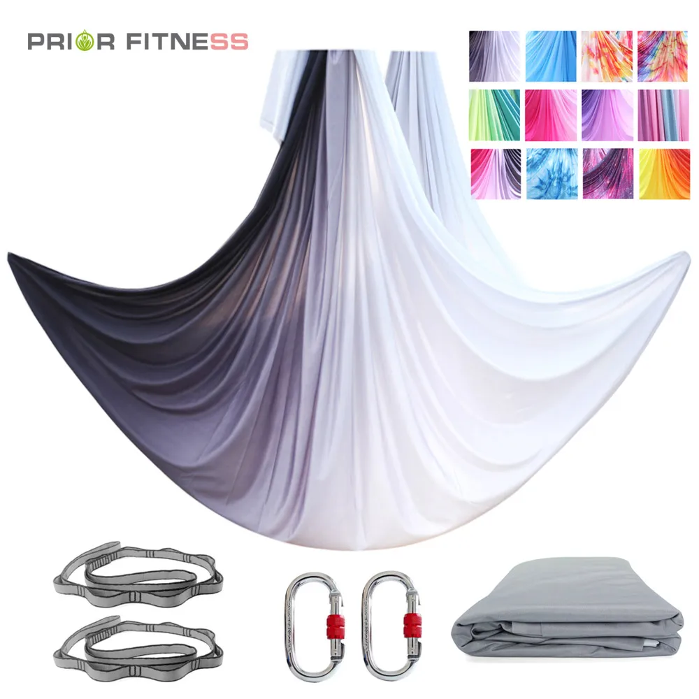 PRIOR FITNESS 5 Meters Yoga Hammock set Anti gravity inversion Aerial yoga Equipment swing Trapeze