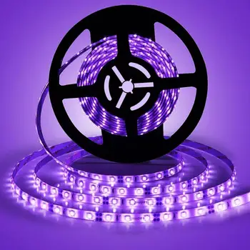

12V UV Led Light Strip 5050 SMD 60leds/m 395nm-405nm Ultraviolet Ray Real Purple LED Light Lamp for Home DJ Decoration