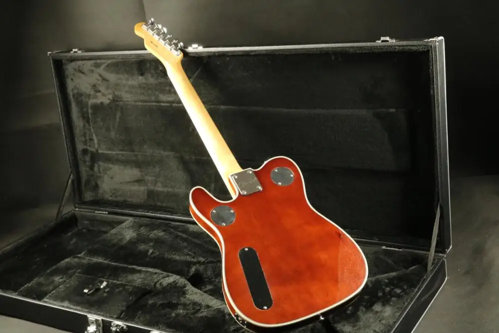 Lzeal полуполый корпус красного дерева покрытая кленом Топ электрогитара Tele guitrra
