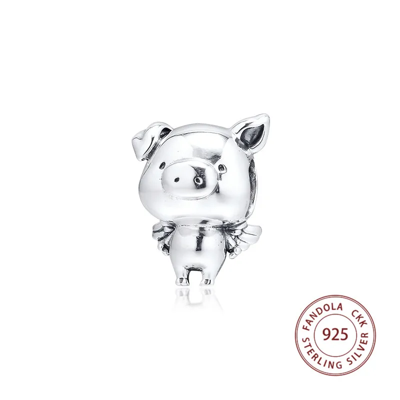 

Authentic 925 Sterling Silver Bead Pippo the Flying Pig Charms Beads for Jewelry Making Fits DIY Charm Original Bracelets kralen