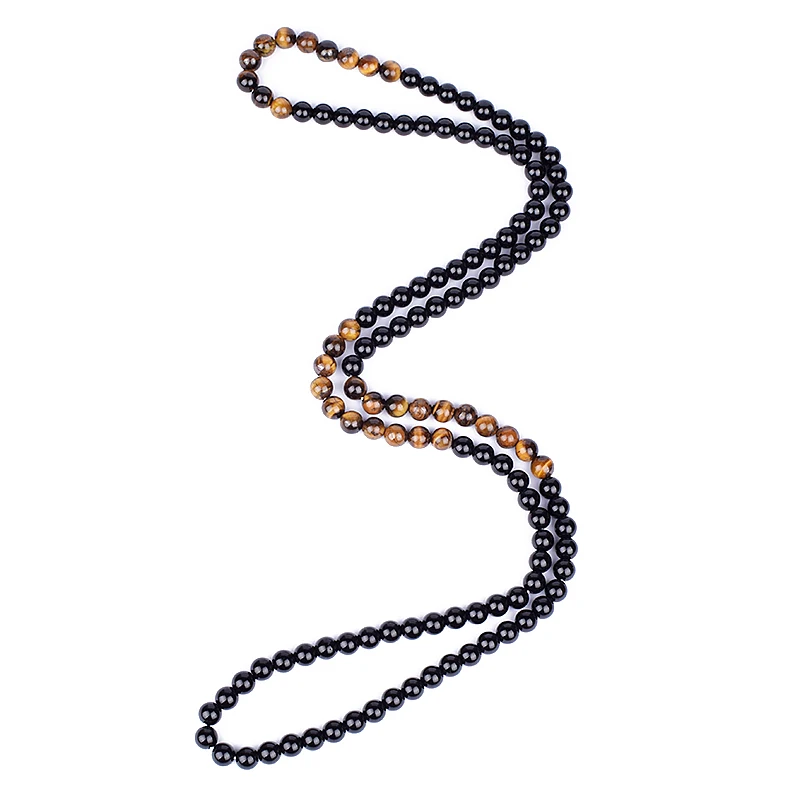 Fashion Necklace Hematite Obsidian Tiger Eye Beads for Men Women