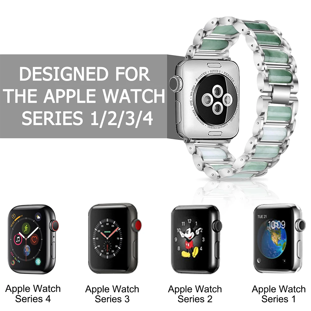 Изумрудный ремешок для часов Apple Watch 4 40 мм/44 мм Высококачественный роскошный ремешок для часов iWatch 1 2 3 38 мм 42 мм