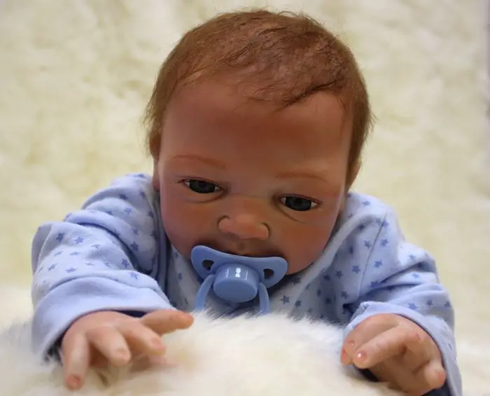 Lifelike Boy Baby Doll 14inch Reborn Real Looking Newborn Soft Vinyl White Skin 