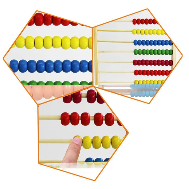 Wooden Abacus 10-row Colorful Beads Counting Kid Maths Learning educational toy 4