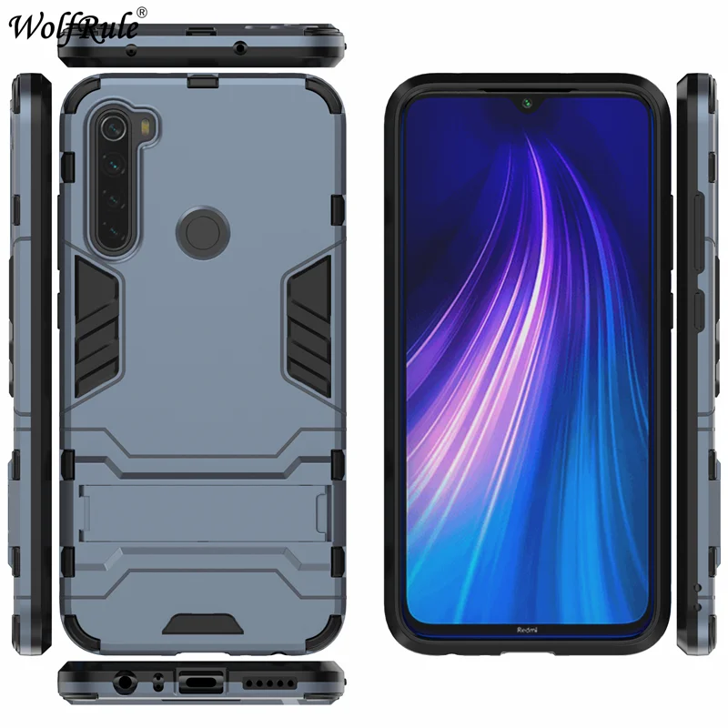 NavyBlue Чехол для Xiaomi Redmi Note 8 Чехол ударопрочный каучук силиконовый бронированная крышка для Xiaomi Redmi Note 8 чехол Redmi Note 8 чехол - Цвет: NavyBlue