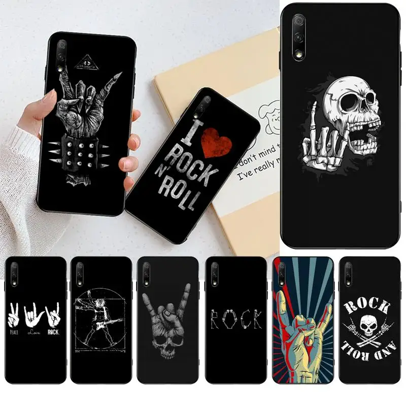 CUTEWANAN рок ролл череп DIY Печать чехол для телефона Huawei Honor 30 20 10 9 8 8x 8c v30 Lite view