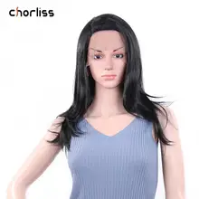 Длинные прямые натуральные черные женские парики синтетические парики на кружеве Chorliss боковая часть Косплей парики Рождество на каждый день термостойкие