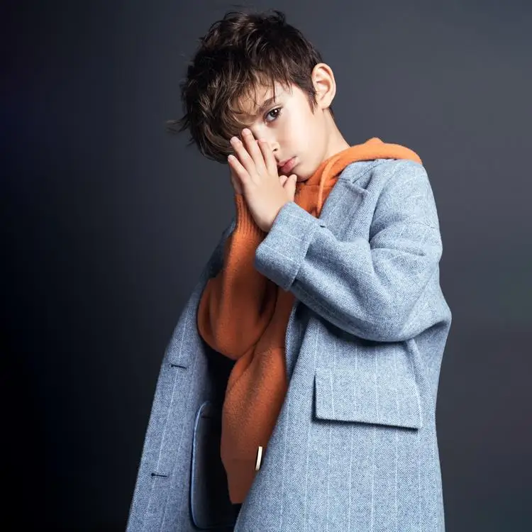 

New Boys Winter Coat High Quality Fashion Double Breasted Solid Wool Coat For Boys Kids Wool Coat Jacket Boys Children Outerwear