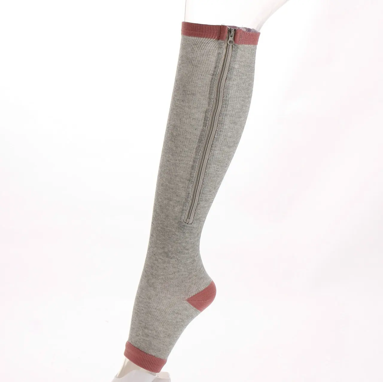 Спортивные носки на молнии мужские Компрессионные носки с открытым носком поддержка икр варикозное облегчение Анти-усталость Носки спортивные эластичные средства для ухода за ногами