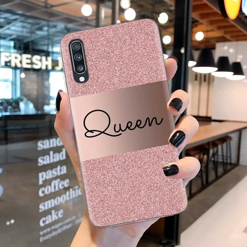 Rose Gold Pink Princess Queen Case For Samsung A51 A71 A52 A72 4G 5G Case Cover For Galaxy A11 A12 A21S A22 A32 A42 Phone Coque