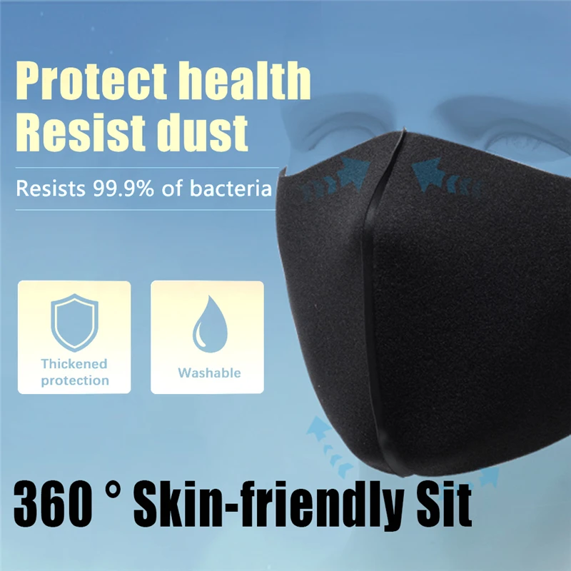 

Face Mask Black Disposable Anti Dust Pollution Haze Face Mouth Cover Mouth Mask Breathable Unisex Waterproof Fabric Masks Care