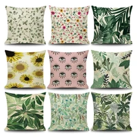 Plant Leaves Flowers Pillow Geometric Cushion Decorative Throw Pillow for Sofa Seat Chair Car Colorful Plants Outdoor Cushions 1