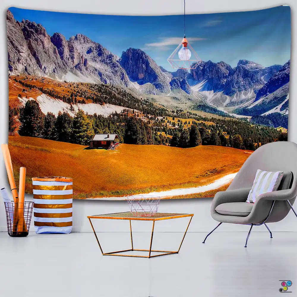 Nature Wall Tapestry Tree Forest Waterfall Landscape Sky Psychedelic Carpet Tapestry Tent Hippie Tree Mandala Tapiz Landscape