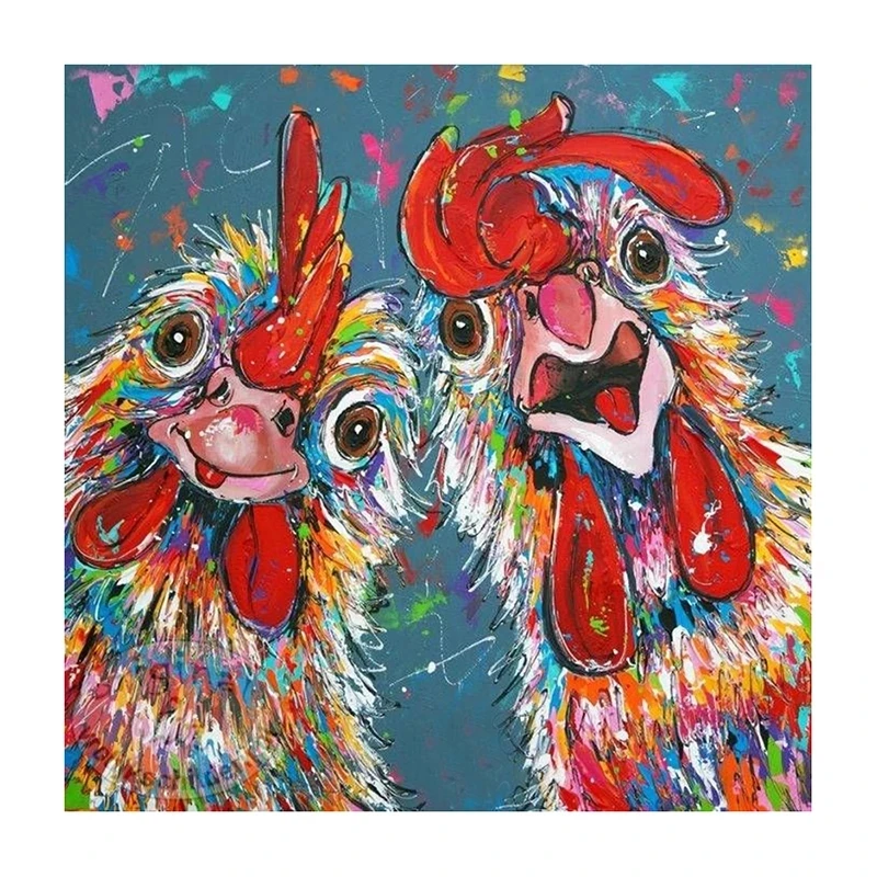 

ARMYQZ 5D Diy Full Square Round Stone Resin Diamond Painting Cross Stitch Embroidery Cartoon chicken Diamant Mosaic Friend Gift