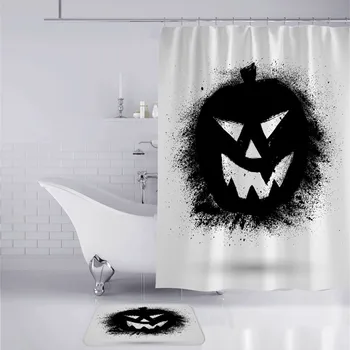 

Toilet Seat Cover Halloween Festival Decoration 4PCS Non Slip Toilet Polyester Cover Mat Set Bathroom Curtain Toilet Cover M850#