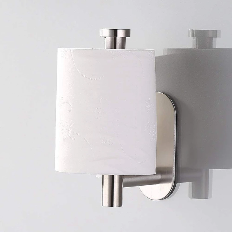 

Self Adhesive Toilet Paper Holder, Portable Brushed Nickel Toilet Paper Holder, Wall Mounted Toilet Paper Holder with Rust Proof