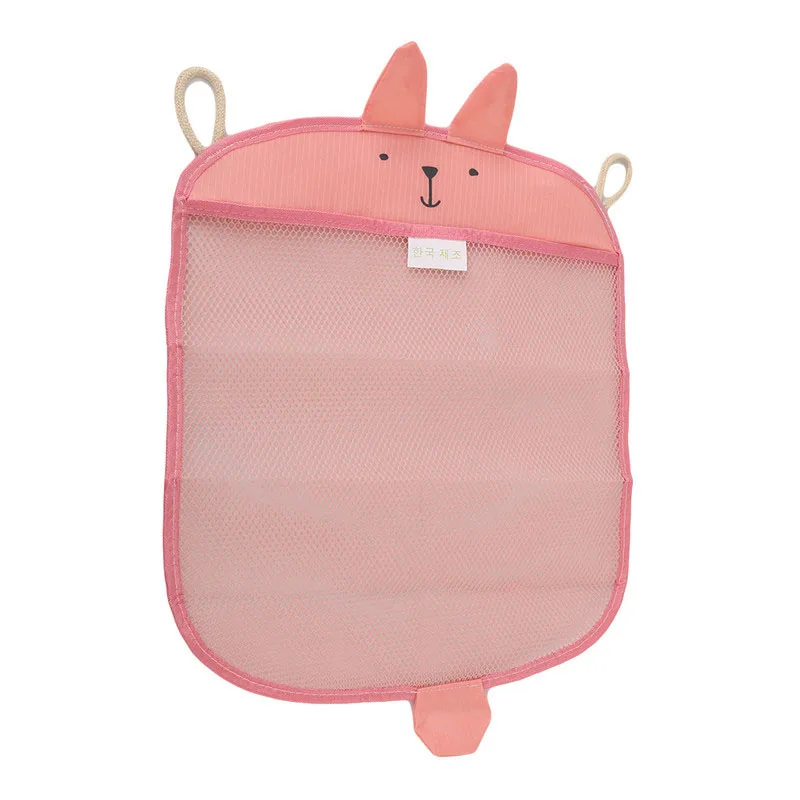 Pink 40*35 см детская Сетчатая Сумка для ванной, Детская сумка для игрушек для ванной, сетка в форме мультяшного животного, водонепроницаемая тканевая игрушечные корзины - Цвет: Pink