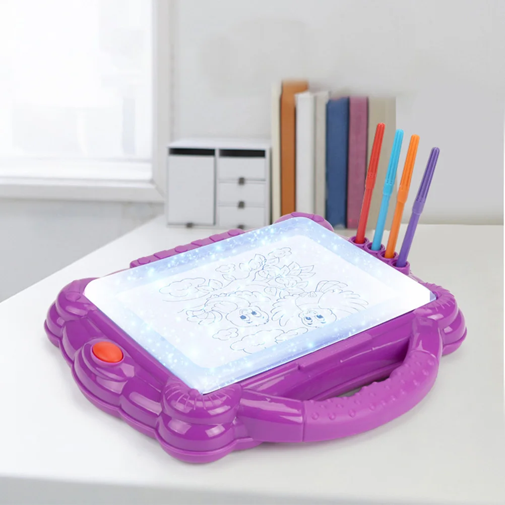Детская доска с граффити, игрушки, доска для рисования с игрушками, 12 цветов, цветная ручка, освещение, Обучающие игрушки, детский подарок