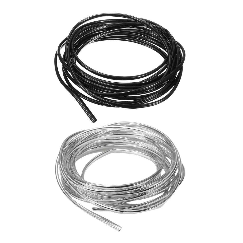 6M Car Door Edge Guards Edge Trim Rubber Seal Protector Car Protection Door Edge Insulation Silver - 2 Pack