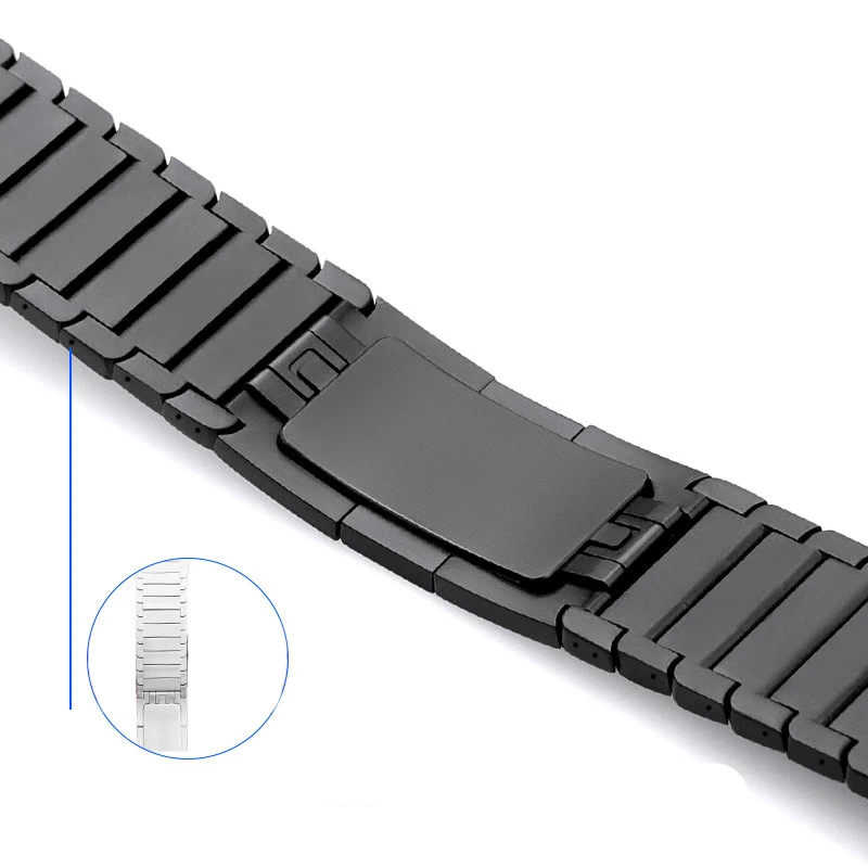 Ремешок из нержавеющей стали для Apple Watch 4 44 мм 40 мм стальной ремешок iwatch 4 3 5 ремешок 42 мм 38 мм 36L металлический браслет для часов - Цвет ремешка: B black